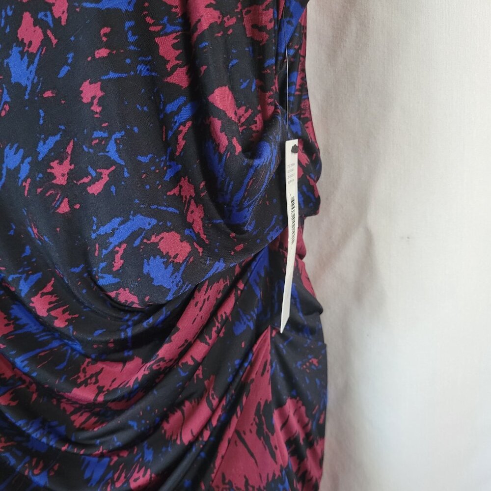 NEW DKNY Dress Ruched sleeveless lined 1X Plus Red Black Blue Bodycon DKNYC NWT - Picture 11 of 13